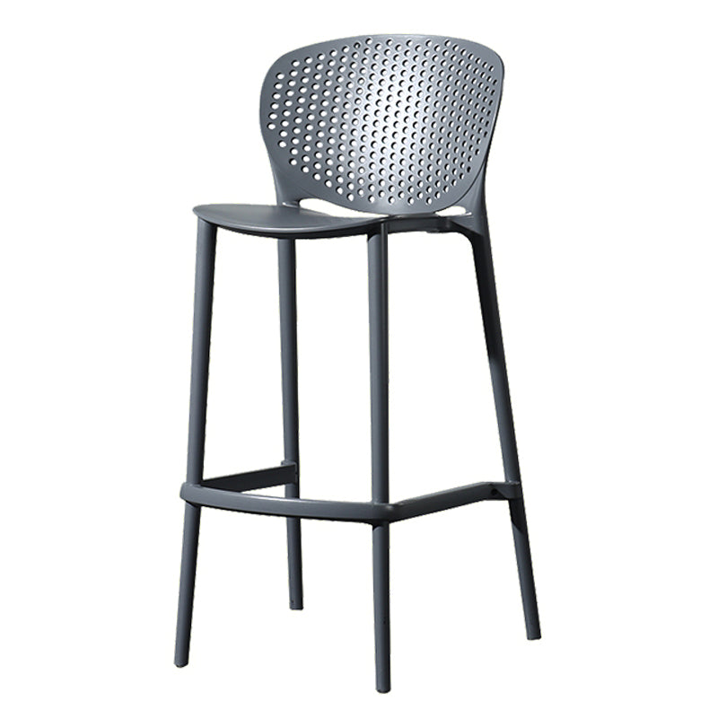 Scandinavian Matte Finish Milk Tea Shop Stool Plastic Footrest Barstool Black-Gray 1 Piece Bar Stool(30"H) Clearhalo 'Bar Furniture' 'Bar Stools' 'bar_stools' 'furn' 'furn_bar_stools' 'Furniture' 'furniture_bar_stools' 'Kitchen & Dining Furniture' 4940517