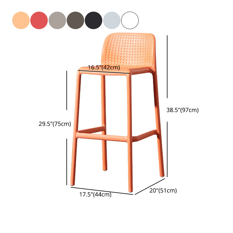 Scandinavian Matte Finish Milk Tea Shop Stool Plastic Footrest Barstool Clearhalo 'Bar Furniture' 'Bar Stools' 'bar_stools' 'furn' 'furn_bar_stools' 'Furniture' 'furniture_bar_stools' 'Kitchen & Dining Furniture' 4940520