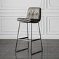 Scandinavian Low Back Home Stool Matte Finish Upholstered Barstool Dark Gray 1 Piece Bar Stool(30"H) Clearhalo 'Bar Furniture' 'Bar Stools' 'bar_stools' 'furn' 'furn_bar_stools' 'Furniture' 'furniture_bar_stools' 'Kitchen & Dining Furniture' 4940593