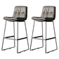 Scandinavian Low Back Home Stool Matte Finish Upholstered Barstool Dark Gray 2 Piece Set Bar Stool(30"H) Clearhalo 'Bar Furniture' 'Bar Stools' 'bar_stools' 'furn' 'furn_bar_stools' 'Furniture' 'furniture_bar_stools' 'Kitchen & Dining Furniture' 4940595
