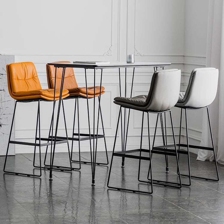 Scandinavian Low Back Home Stool Matte Finish Upholstered Barstool Clearhalo 'Bar Furniture' 'Bar Stools' 'bar_stools' 'furn' 'furn_bar_stools' 'Furniture' 'furniture_bar_stools' 'Kitchen & Dining Furniture' 4940598