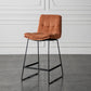 Scandinavian Low Back Home Stool Matte Finish Upholstered Barstool Red Brown 1 Piece Counter Stool(26"H) Clearhalo 'Bar Furniture' 'Bar Stools' 'bar_stools' 'furn' 'furn_bar_stools' 'Furniture' 'furniture_bar_stools' 'Kitchen & Dining Furniture' 4940599