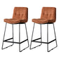 Scandinavian Low Back Home Stool Matte Finish Upholstered Barstool Red Brown 2 Piece Set Counter Stool(26"H) Clearhalo 'Bar Furniture' 'Bar Stools' 'bar_stools' 'furn' 'furn_bar_stools' 'Furniture' 'furniture_bar_stools' 'Kitchen & Dining Furniture' 4940600