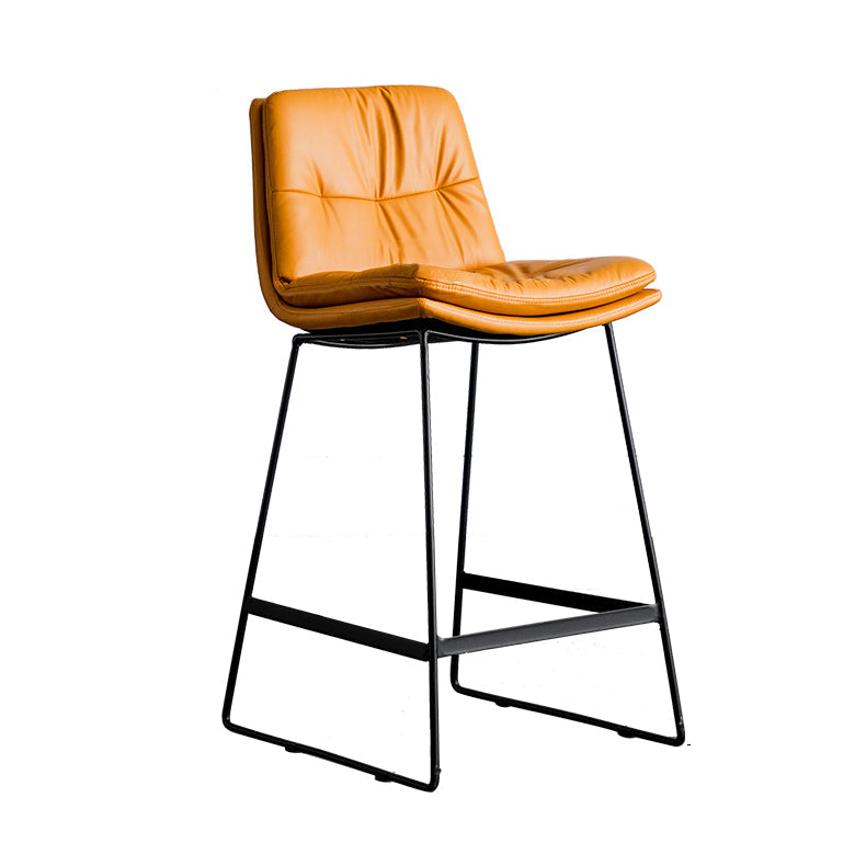 Scandinavian Low Back Home Stool Matte Finish Upholstered Barstool Clearhalo 'Bar Furniture' 'Bar Stools' 'bar_stools' 'furn' 'furn_bar_stools' 'Furniture' 'furniture_bar_stools' 'Kitchen & Dining Furniture' 4940601