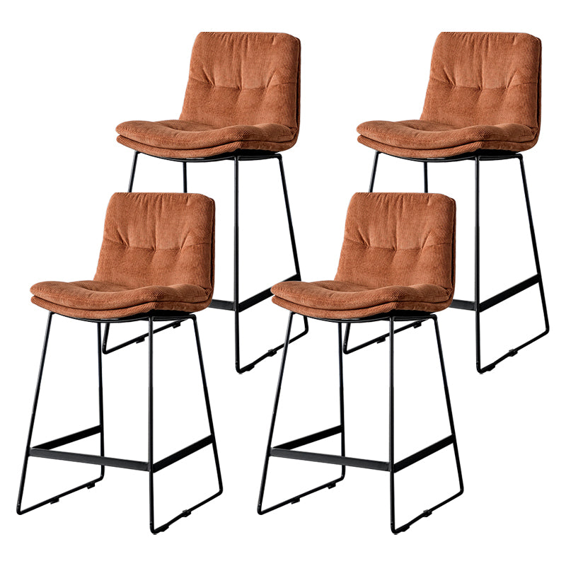 Scandinavian Low Back Home Stool Matte Finish Upholstered Barstool Red Brown 4 Piece Set Counter Stool(26"H) Clearhalo 'Bar Furniture' 'Bar Stools' 'bar_stools' 'furn' 'furn_bar_stools' 'Furniture' 'furniture_bar_stools' 'Kitchen & Dining Furniture' 4940603
