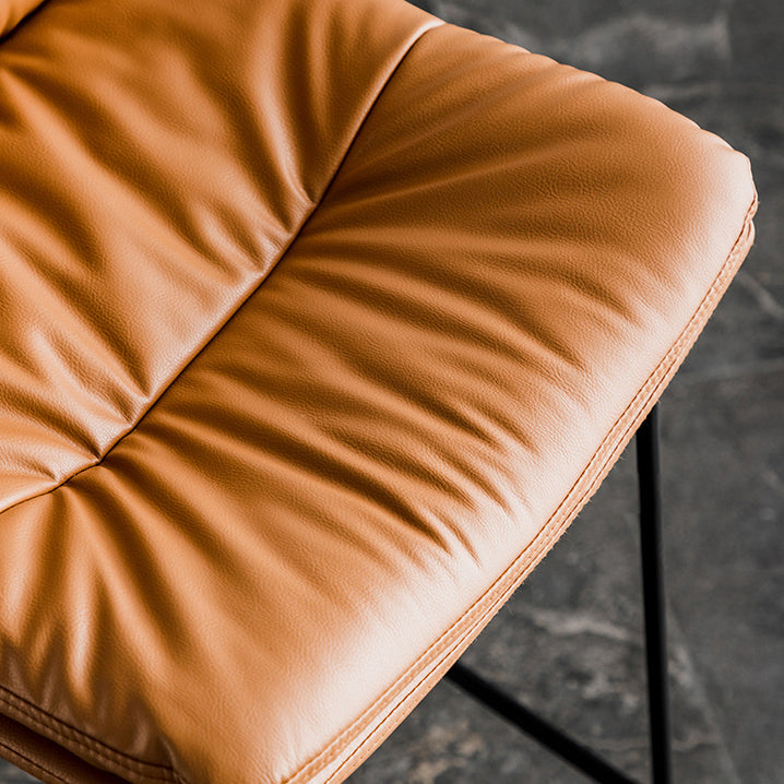 Scandinavian Low Back Home Stool Matte Finish Upholstered Barstool Clearhalo 'Bar Furniture' 'Bar Stools' 'bar_stools' 'furn' 'furn_bar_stools' 'Furniture' 'furniture_bar_stools' 'Kitchen & Dining Furniture' 4940604