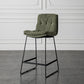 Scandinavian Low Back Home Stool Matte Finish Upholstered Barstool Blackish Green 1 Piece Counter Stool(26"H) Clearhalo 'Bar Furniture' 'Bar Stools' 'bar_stools' 'furn' 'furn_bar_stools' 'Furniture' 'furniture_bar_stools' 'Kitchen & Dining Furniture' 4940605