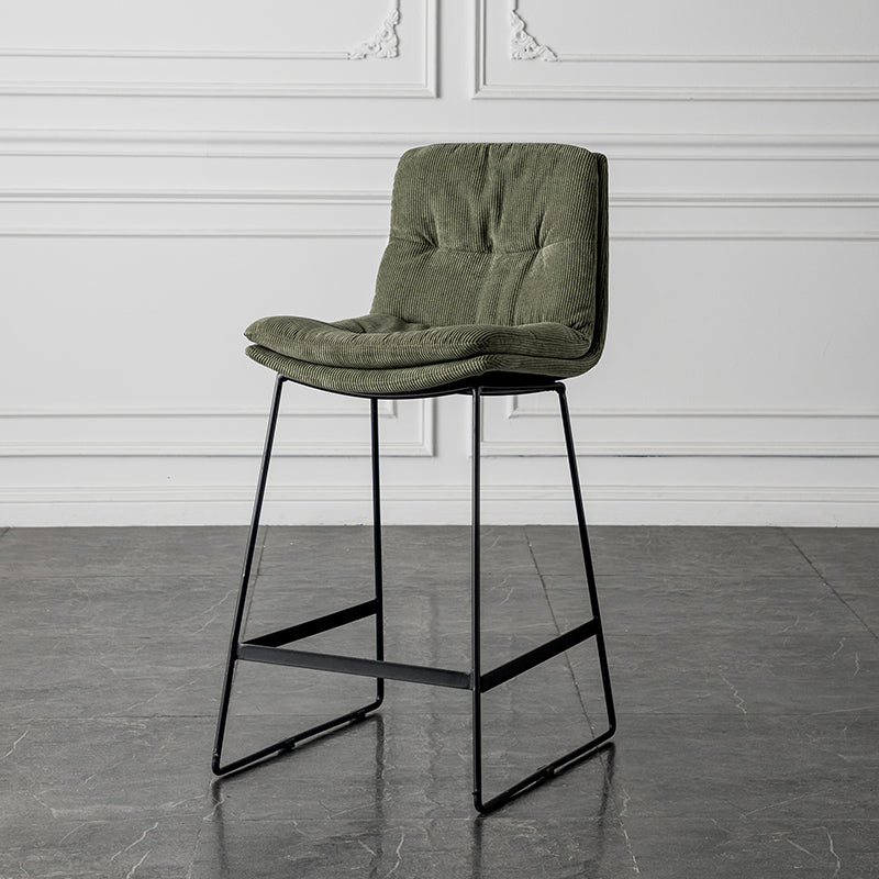 Scandinavian Low Back Home Stool Matte Finish Upholstered Barstool Blackish Green 1 Piece Counter Stool(26"H) Clearhalo 'Bar Furniture' 'Bar Stools' 'bar_stools' 'furn' 'furn_bar_stools' 'Furniture' 'furniture_bar_stools' 'Kitchen & Dining Furniture' 4940605