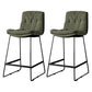 Scandinavian Low Back Home Stool Matte Finish Upholstered Barstool Blackish Green 2 Piece Set Counter Stool(26"H) Clearhalo 'Bar Furniture' 'Bar Stools' 'bar_stools' 'furn' 'furn_bar_stools' 'Furniture' 'furniture_bar_stools' 'Kitchen & Dining Furniture' 4940607