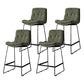Scandinavian Low Back Home Stool Matte Finish Upholstered Barstool Blackish Green 4 Piece Set Counter Stool(26"H) Clearhalo 'Bar Furniture' 'Bar Stools' 'bar_stools' 'furn' 'furn_bar_stools' 'Furniture' 'furniture_bar_stools' 'Kitchen & Dining Furniture' 4940608