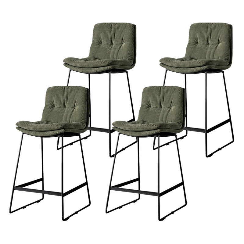 Scandinavian Low Back Home Stool Matte Finish Upholstered Barstool Blackish Green 4 Piece Set Counter Stool(26"H) Clearhalo 'Bar Furniture' 'Bar Stools' 'bar_stools' 'furn' 'furn_bar_stools' 'Furniture' 'furniture_bar_stools' 'Kitchen & Dining Furniture' 4940608