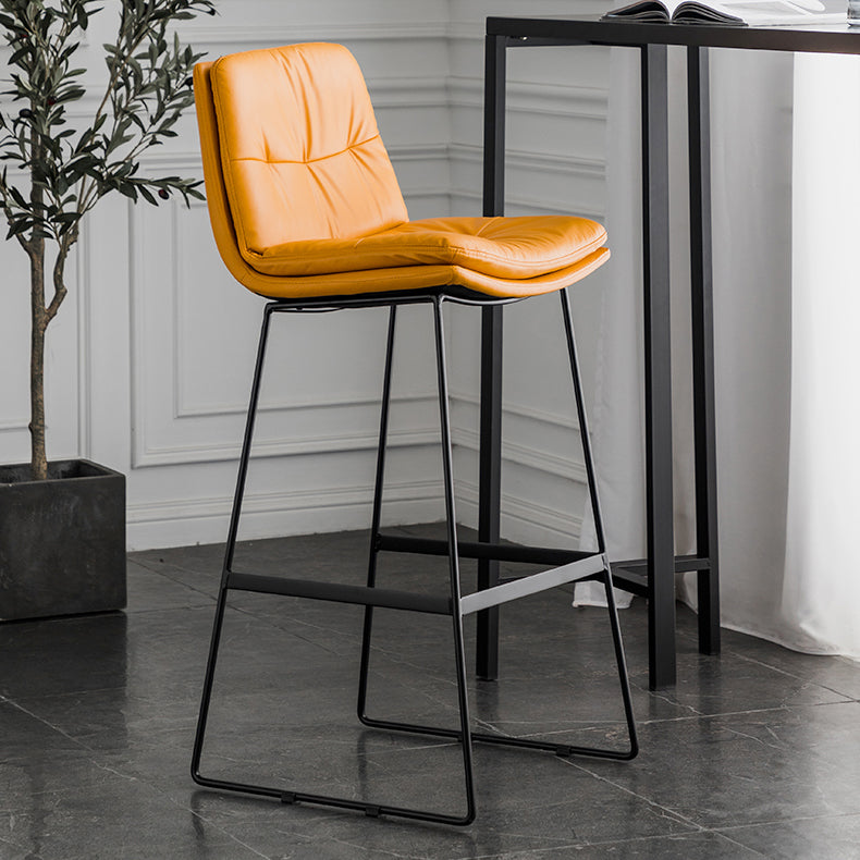 Scandinavian Low Back Home Stool Matte Finish Upholstered Barstool Clearhalo 'Bar Furniture' 'Bar Stools' 'bar_stools' 'furn' 'furn_bar_stools' 'Furniture' 'furniture_bar_stools' 'Kitchen & Dining Furniture' 4940609