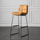Scandinavian Low Back Home Stool Matte Finish Upholstered Barstool Orange 1 Piece Bar Stool(30"H) Clearhalo 'Bar Furniture' 'Bar Stools' 'bar_stools' 'furn' 'furn_bar_stools' 'Furniture' 'furniture_bar_stools' 'Kitchen & Dining Furniture' 4940611