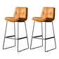 Scandinavian Low Back Home Stool Matte Finish Upholstered Barstool Orange 2 Piece Set Bar Stool(30"H) Clearhalo 'Bar Furniture' 'Bar Stools' 'bar_stools' 'furn' 'furn_bar_stools' 'Furniture' 'furniture_bar_stools' 'Kitchen & Dining Furniture' 4940613