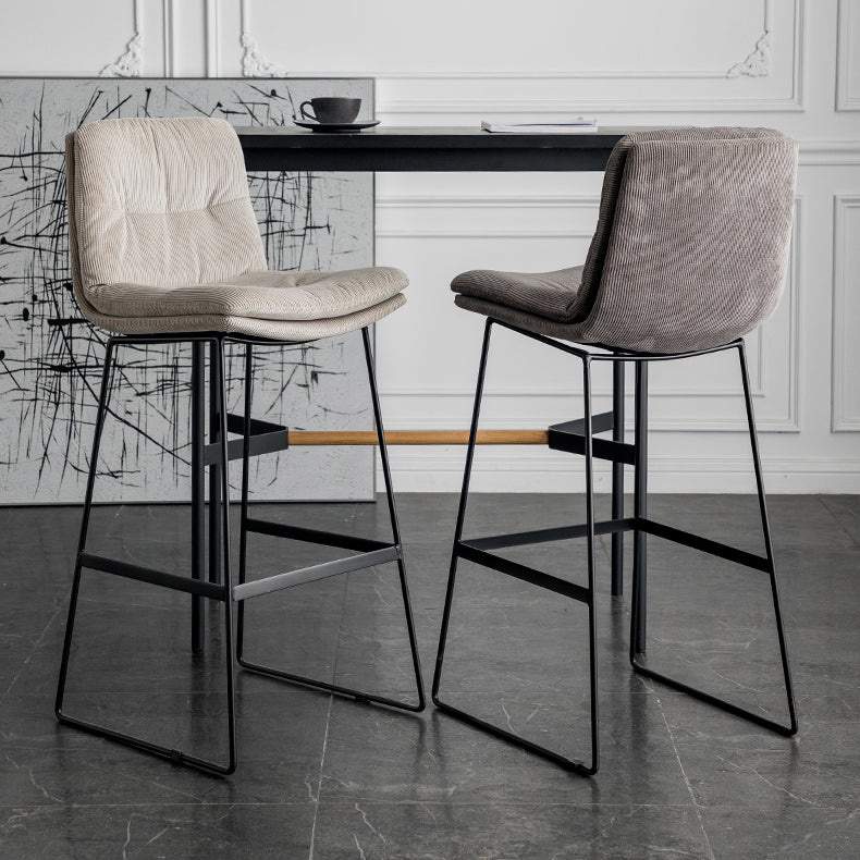 Scandinavian Low Back Home Stool Matte Finish Upholstered Barstool Clearhalo 'Bar Furniture' 'Bar Stools' 'bar_stools' 'furn' 'furn_bar_stools' 'Furniture' 'furniture_bar_stools' 'Kitchen & Dining Furniture' 4940614