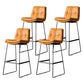 Scandinavian Low Back Home Stool Matte Finish Upholstered Barstool Orange 4 Piece Set Bar Stool(30"H) Clearhalo 'Bar Furniture' 'Bar Stools' 'bar_stools' 'furn' 'furn_bar_stools' 'Furniture' 'furniture_bar_stools' 'Kitchen & Dining Furniture' 4940615