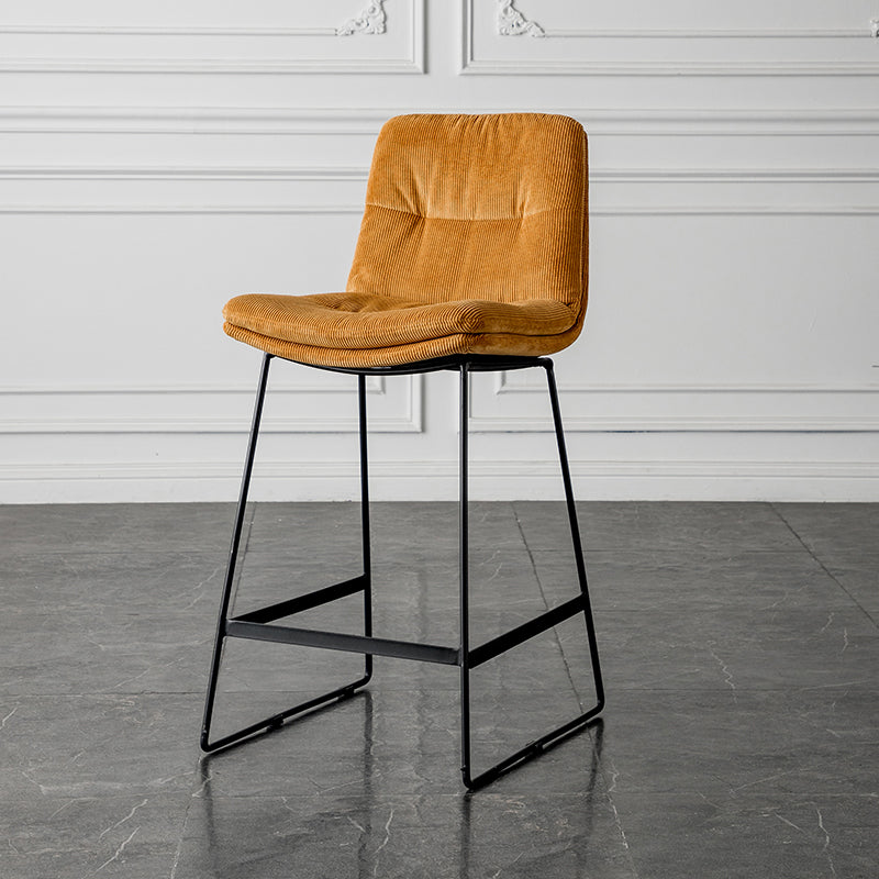 Scandinavian Low Back Home Stool Matte Finish Upholstered Barstool Ginger 1 Piece Counter Stool(26"H) Clearhalo 'Bar Furniture' 'Bar Stools' 'bar_stools' 'furn' 'furn_bar_stools' 'Furniture' 'furniture_bar_stools' 'Kitchen & Dining Furniture' 4940616