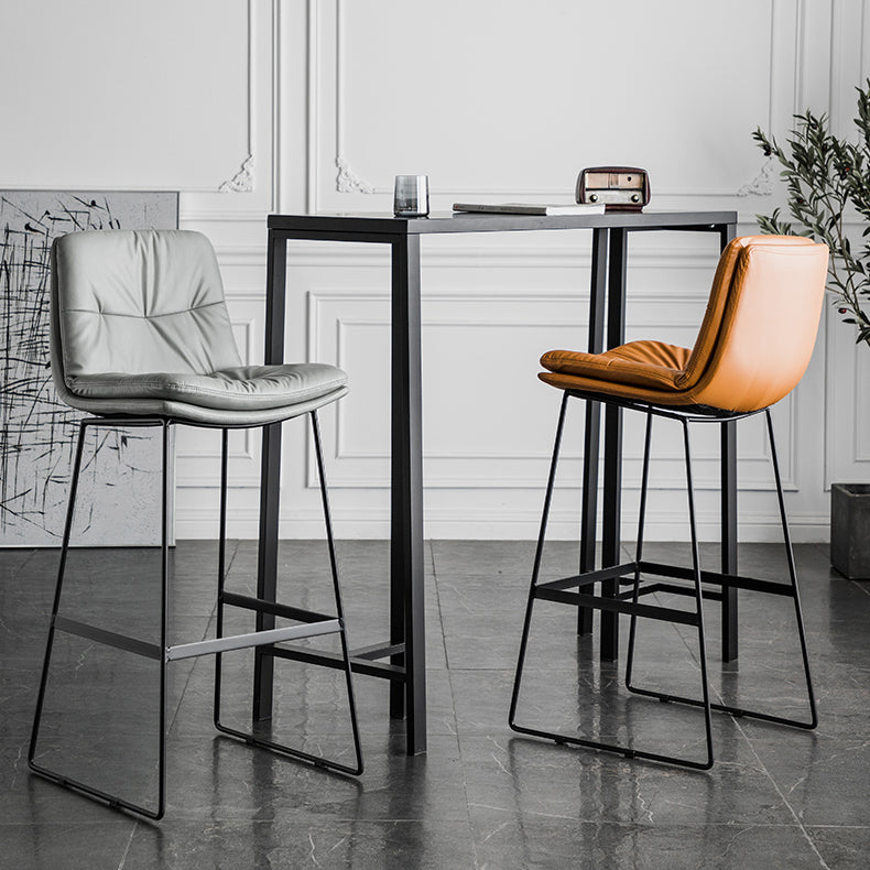 Scandinavian Low Back Home Stool Matte Finish Upholstered Barstool Clearhalo 'Bar Furniture' 'Bar Stools' 'bar_stools' 'furn' 'furn_bar_stools' 'Furniture' 'furniture_bar_stools' 'Kitchen & Dining Furniture' 4940617