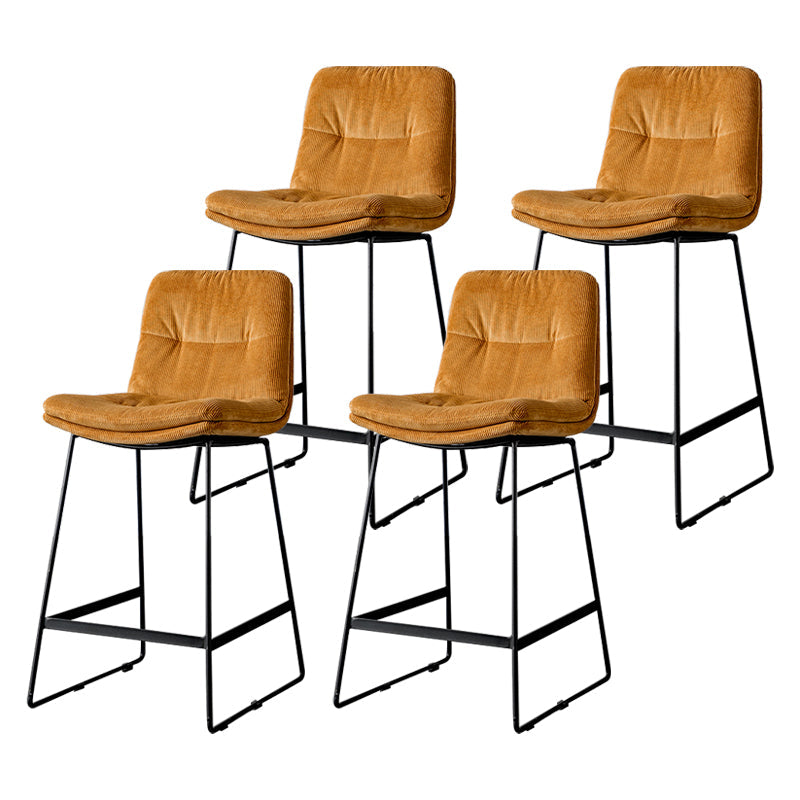 Scandinavian Low Back Home Stool Matte Finish Upholstered Barstool Ginger 4 Piece Set Counter Stool(26"H) Clearhalo 'Bar Furniture' 'Bar Stools' 'bar_stools' 'furn' 'furn_bar_stools' 'Furniture' 'furniture_bar_stools' 'Kitchen & Dining Furniture' 4940619