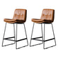 Scandinavian Low Back Home Stool Matte Finish Upholstered Barstool Brown 2 Piece Set Counter Stool(26"H) Clearhalo 'Bar Furniture' 'Bar Stools' 'bar_stools' 'furn' 'furn_bar_stools' 'Furniture' 'furniture_bar_stools' 'Kitchen & Dining Furniture' 4940621