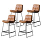 Scandinavian Low Back Home Stool Matte Finish Upholstered Barstool Brown 4 Piece Set Counter Stool(26"H) Clearhalo 'Bar Furniture' 'Bar Stools' 'bar_stools' 'furn' 'furn_bar_stools' 'Furniture' 'furniture_bar_stools' 'Kitchen & Dining Furniture' 4940622
