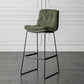 Scandinavian Low Back Home Stool Matte Finish Upholstered Barstool Blackish Green 1 Piece Bar Stool(30"H) Clearhalo 'Bar Furniture' 'Bar Stools' 'bar_stools' 'furn' 'furn_bar_stools' 'Furniture' 'furniture_bar_stools' 'Kitchen & Dining Furniture' 4940623