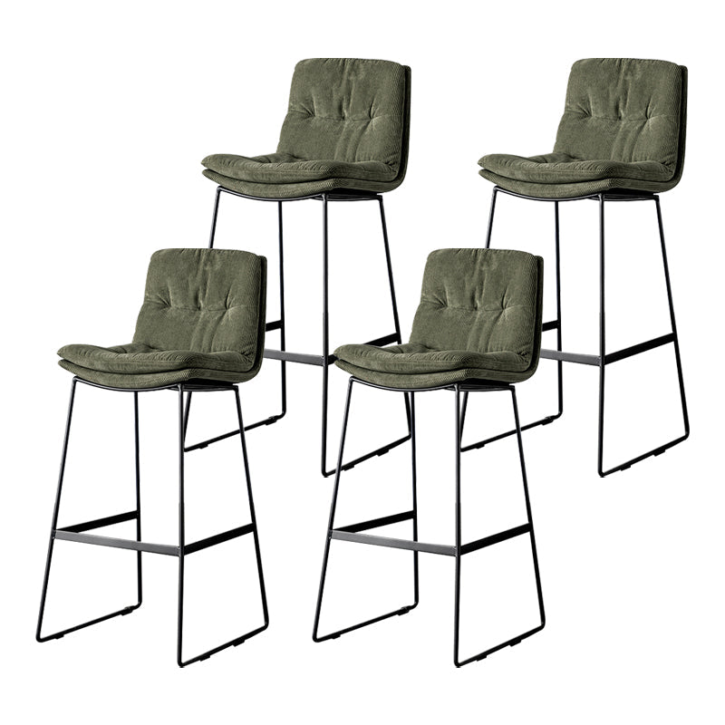 Scandinavian Low Back Home Stool Matte Finish Upholstered Barstool Blackish Green 4 Piece Set Bar Stool(30"H) Clearhalo 'Bar Furniture' 'Bar Stools' 'bar_stools' 'furn' 'furn_bar_stools' 'Furniture' 'furniture_bar_stools' 'Kitchen & Dining Furniture' 4940625