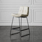 Scandinavian Low Back Home Stool Matte Finish Upholstered Barstool Beige 1 Piece Counter Stool(26"H) Clearhalo 'Bar Furniture' 'Bar Stools' 'bar_stools' 'furn' 'furn_bar_stools' 'Furniture' 'furniture_bar_stools' 'Kitchen & Dining Furniture' 4940626