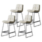 Scandinavian Low Back Home Stool Matte Finish Upholstered Barstool Beige 4 Piece Set Counter Stool(26"H) Clearhalo 'Bar Furniture' 'Bar Stools' 'bar_stools' 'furn' 'furn_bar_stools' 'Furniture' 'furniture_bar_stools' 'Kitchen & Dining Furniture' 4940628