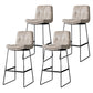 Scandinavian Low Back Home Stool Matte Finish Upholstered Barstool Off-White 4 Piece Set Bar Stool(30"H) Clearhalo 'Bar Furniture' 'Bar Stools' 'bar_stools' 'furn' 'furn_bar_stools' 'Furniture' 'furniture_bar_stools' 'Kitchen & Dining Furniture' 4940631