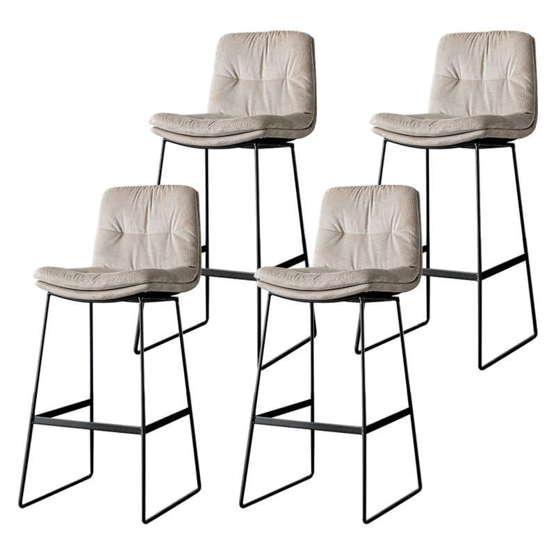 Scandinavian Low Back Home Stool Matte Finish Upholstered Barstool Off-White 4 Piece Set Bar Stool(30"H) Clearhalo 'Bar Furniture' 'Bar Stools' 'bar_stools' 'furn' 'furn_bar_stools' 'Furniture' 'furniture_bar_stools' 'Kitchen & Dining Furniture' 4940631