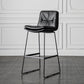 Scandinavian Low Back Home Stool Matte Finish Upholstered Barstool Black 1 Piece Bar Stool(30"H) Clearhalo 'Bar Furniture' 'Bar Stools' 'bar_stools' 'furn' 'furn_bar_stools' 'Furniture' 'furniture_bar_stools' 'Kitchen & Dining Furniture' 4940632