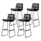 Scandinavian Low Back Home Stool Matte Finish Upholstered Barstool Black 4 Piece Set Bar Stool(30"H) Clearhalo 'Bar Furniture' 'Bar Stools' 'bar_stools' 'furn' 'furn_bar_stools' 'Furniture' 'furniture_bar_stools' 'Kitchen & Dining Furniture' 4940634