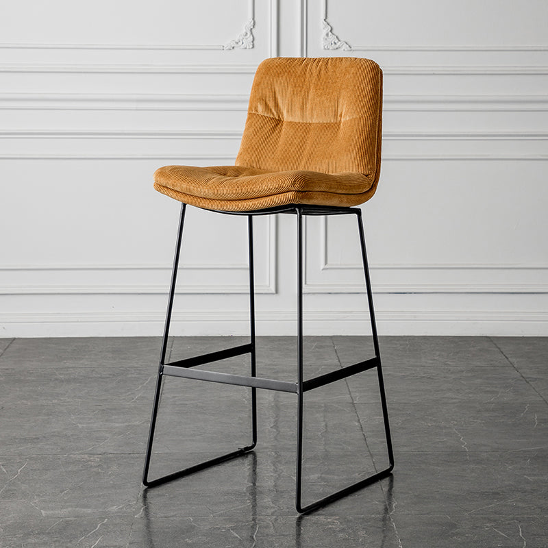 Scandinavian Low Back Home Stool Matte Finish Upholstered Barstool Ginger 1 Piece Bar Stool(30"H) Clearhalo 'Bar Furniture' 'Bar Stools' 'bar_stools' 'furn' 'furn_bar_stools' 'Furniture' 'furniture_bar_stools' 'Kitchen & Dining Furniture' 4940638