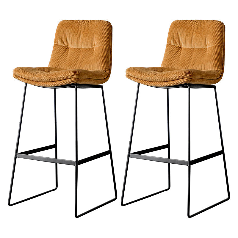 Scandinavian Low Back Home Stool Matte Finish Upholstered Barstool Ginger 2 Piece Set Bar Stool(30"H) Clearhalo 'Bar Furniture' 'Bar Stools' 'bar_stools' 'furn' 'furn_bar_stools' 'Furniture' 'furniture_bar_stools' 'Kitchen & Dining Furniture' 4940639