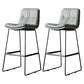 Scandinavian Low Back Home Stool Matte Finish Upholstered Barstool Light Gray 2 Piece Set Bar Stool(30"H) Clearhalo 'Bar Furniture' 'Bar Stools' 'bar_stools' 'furn' 'furn_bar_stools' 'Furniture' 'furniture_bar_stools' 'Kitchen & Dining Furniture' 4940642