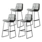 Scandinavian Low Back Home Stool Matte Finish Upholstered Barstool Light Gray 4 Piece Set Bar Stool(30"H) Clearhalo 'Bar Furniture' 'Bar Stools' 'bar_stools' 'furn' 'furn_bar_stools' 'Furniture' 'furniture_bar_stools' 'Kitchen & Dining Furniture' 4940643