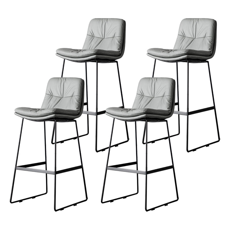 Scandinavian Low Back Home Stool Matte Finish Upholstered Barstool Light Gray 4 Piece Set Bar Stool(30"H) Clearhalo 'Bar Furniture' 'Bar Stools' 'bar_stools' 'furn' 'furn_bar_stools' 'Furniture' 'furniture_bar_stools' 'Kitchen & Dining Furniture' 4940643
