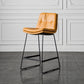 Scandinavian Low Back Home Stool Matte Finish Upholstered Barstool Orange 1 Piece Counter Stool(26"H) Clearhalo 'Bar Furniture' 'Bar Stools' 'bar_stools' 'furn' 'furn_bar_stools' 'Furniture' 'furniture_bar_stools' 'Kitchen & Dining Furniture' 4940644