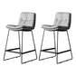 Scandinavian Low Back Home Stool Matte Finish Upholstered Barstool Light Gray 2 Piece Set Counter Stool(26"H) Clearhalo 'Bar Furniture' 'Bar Stools' 'bar_stools' 'furn' 'furn_bar_stools' 'Furniture' 'furniture_bar_stools' 'Kitchen & Dining Furniture' 4940648