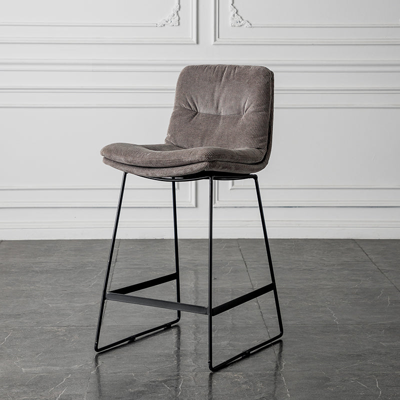 Scandinavian Low Back Home Stool Matte Finish Upholstered Barstool Grey 1 Piece Counter Stool(26"H) Clearhalo 'Bar Furniture' 'Bar Stools' 'bar_stools' 'furn' 'furn_bar_stools' 'Furniture' 'furniture_bar_stools' 'Kitchen & Dining Furniture' 4940650
