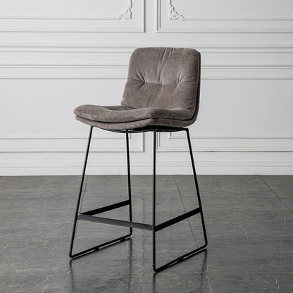 Scandinavian Low Back Home Stool Matte Finish Upholstered Barstool Grey 1 Piece Counter Stool(26"H) Clearhalo 'Bar Furniture' 'Bar Stools' 'bar_stools' 'furn' 'furn_bar_stools' 'Furniture' 'furniture_bar_stools' 'Kitchen & Dining Furniture' 4940650