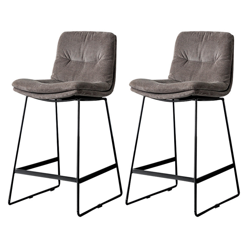 Scandinavian Low Back Home Stool Matte Finish Upholstered Barstool Grey 2 Piece Set Counter Stool(26"H) Clearhalo 'Bar Furniture' 'Bar Stools' 'bar_stools' 'furn' 'furn_bar_stools' 'Furniture' 'furniture_bar_stools' 'Kitchen & Dining Furniture' 4940651