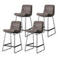 Scandinavian Low Back Home Stool Matte Finish Upholstered Barstool Grey 4 Piece Set Counter Stool(26"H) Clearhalo 'Bar Furniture' 'Bar Stools' 'bar_stools' 'furn' 'furn_bar_stools' 'Furniture' 'furniture_bar_stools' 'Kitchen & Dining Furniture' 4940652