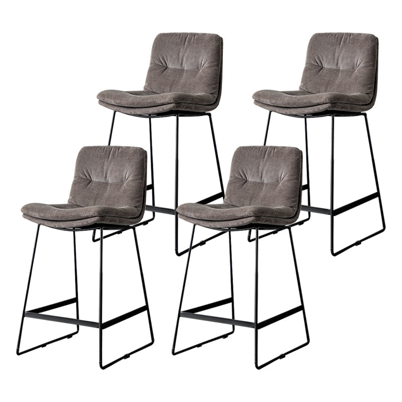 Scandinavian Low Back Home Stool Matte Finish Upholstered Barstool Grey 4 Piece Set Counter Stool(26"H) Clearhalo 'Bar Furniture' 'Bar Stools' 'bar_stools' 'furn' 'furn_bar_stools' 'Furniture' 'furniture_bar_stools' 'Kitchen & Dining Furniture' 4940652