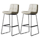 Scandinavian Low Back Home Stool Matte Finish Upholstered Barstool Beige 2 Piece Set Bar Stool(30"H) Clearhalo 'Bar Furniture' 'Bar Stools' 'bar_stools' 'furn' 'furn_bar_stools' 'Furniture' 'furniture_bar_stools' 'Kitchen & Dining Furniture' 4940654