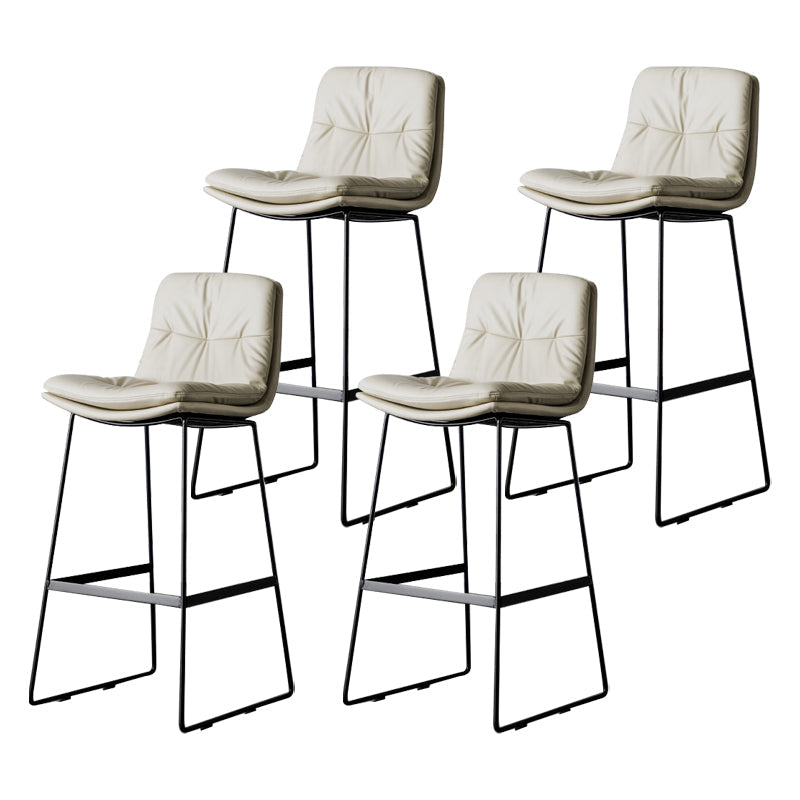 Scandinavian Low Back Home Stool Matte Finish Upholstered Barstool Beige 4 Piece Set Bar Stool(30"H) Clearhalo 'Bar Furniture' 'Bar Stools' 'bar_stools' 'furn' 'furn_bar_stools' 'Furniture' 'furniture_bar_stools' 'Kitchen & Dining Furniture' 4940655