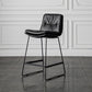 Scandinavian Low Back Home Stool Matte Finish Upholstered Barstool Black 1 Piece Counter Stool(26"H) Clearhalo 'Bar Furniture' 'Bar Stools' 'bar_stools' 'furn' 'furn_bar_stools' 'Furniture' 'furniture_bar_stools' 'Kitchen & Dining Furniture' 4940656