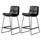 Scandinavian Low Back Home Stool Matte Finish Upholstered Barstool Black 2 Piece Set Counter Stool(26"H) Clearhalo 'Bar Furniture' 'Bar Stools' 'bar_stools' 'furn' 'furn_bar_stools' 'Furniture' 'furniture_bar_stools' 'Kitchen & Dining Furniture' 4940657