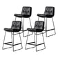 Scandinavian Low Back Home Stool Matte Finish Upholstered Barstool Black 4 Piece Set Counter Stool(26"H) Clearhalo 'Bar Furniture' 'Bar Stools' 'bar_stools' 'furn' 'furn_bar_stools' 'Furniture' 'furniture_bar_stools' 'Kitchen & Dining Furniture' 4940658